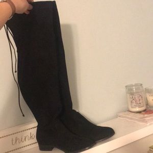 Over the knee suede black boots